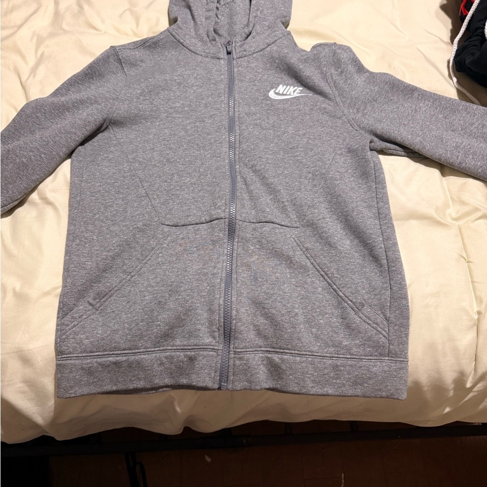 Nike Kids Heather Gray Zip-Up Hoodie